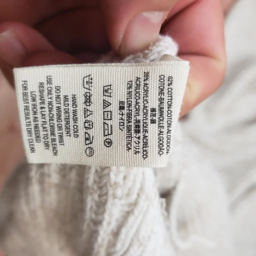 Free People Sweater Womens XS White High Low Hem Knit Pullover Scoop Neck‎